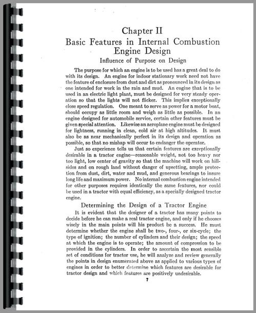 Service Manual for International Harvester Mogul 10-20 Tractor Sample Page From Manual