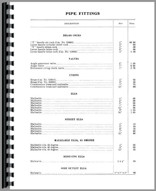 Parts Manual for International Harvester Titan Type D Tractor Sample Page From Manual