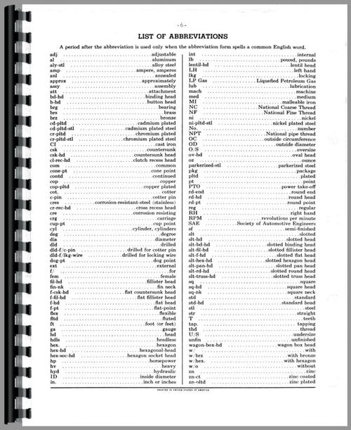 Parts Manual for International Harvester UC60 Power Unit Sample Page From Manual