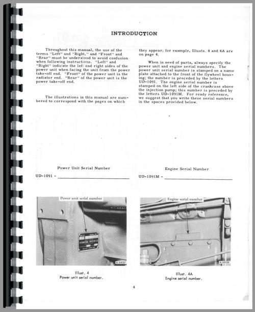 Operators Manual for International Harvester UD1091 Power Unit Sample Page From Manual