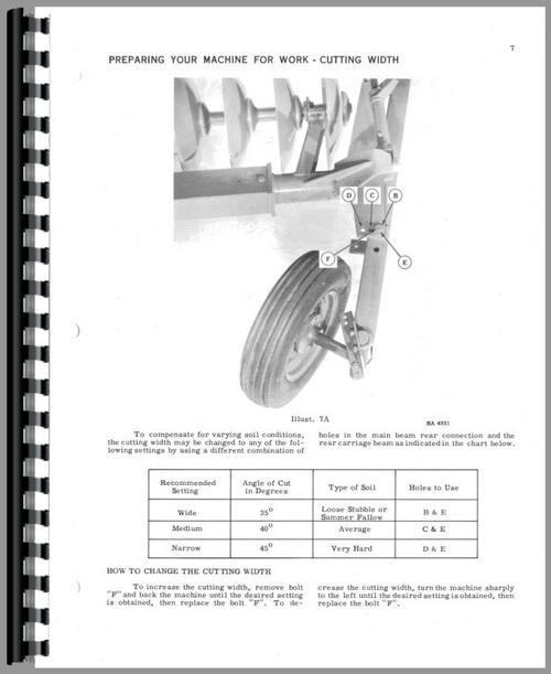 Operators Manual for International Harvester 120 Plow Sample Page From Manual