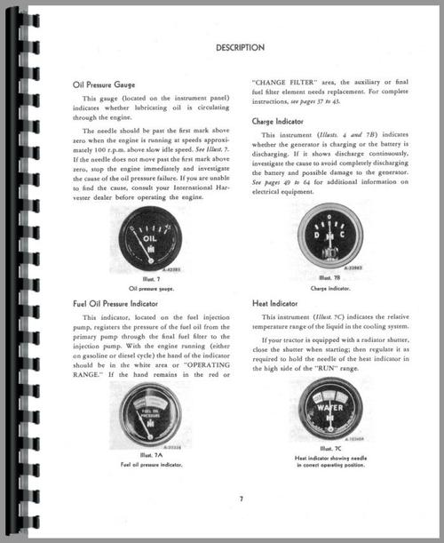 Operators Manual for International Harvester 600 Tractor Sample Page From Manual