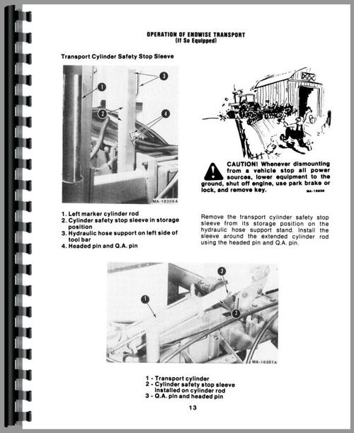 Operators Manual for International Harvester 800 Planter Sample Page From Manual