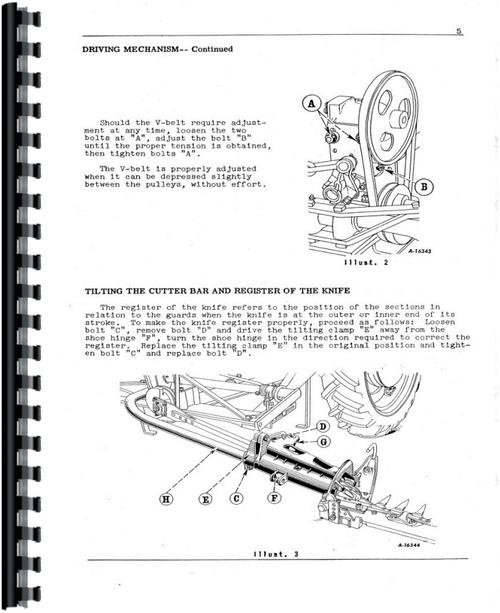 Operators Manual for International Harvester A-21 Mower Sample Page From Manual