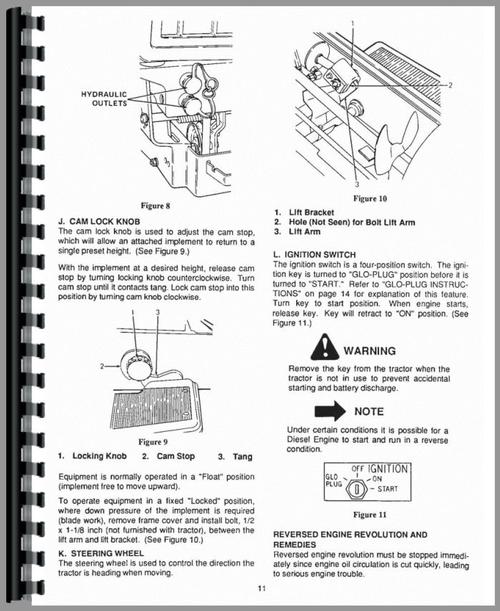 Operators Manual for International Harvester Cub Cadet 1772 Lawn & Garden Tractor Sample Page From Manual