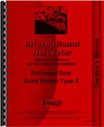 Operators Manual for International Harvester E Grain Binder