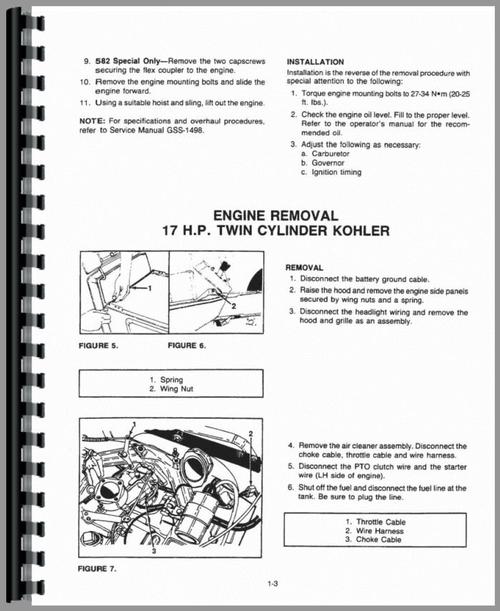 Service Manual for International Harvester Cub Cadet 1772 Lawn & Garden Tractor Sample Page From Manual