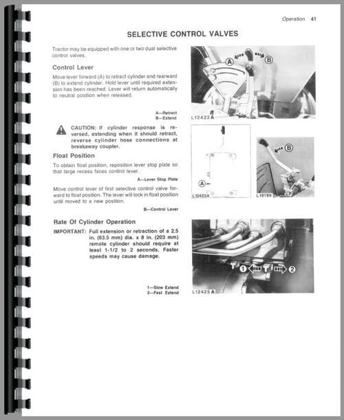 Operators Manual for John Deere 1040 Tractor Sample Page From Manual