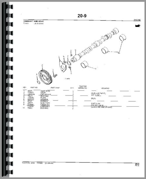 Parts Manual for John Deere 2010 Tractor Sample Page From Manual