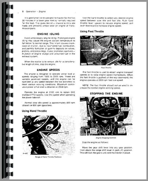 Operators Manual for John Deere 2030 Tractor Sample Page From Manual
