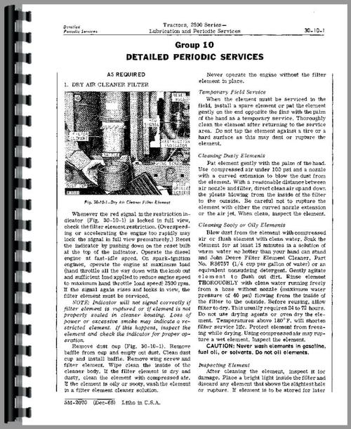 Service Manual for John Deere 2510 Tractor Sample Page From Manual