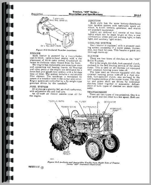 Service Manual for John Deere 320 Tractor Sample Page From Manual