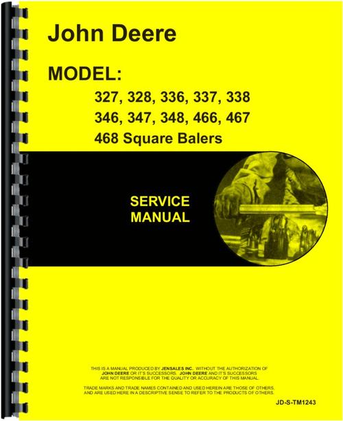 John Deere 347 Square Baler Service Manual