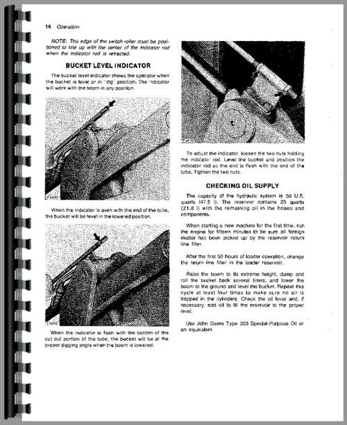 Operators Manual for John Deere 350B Crawler Sample Page From Manual