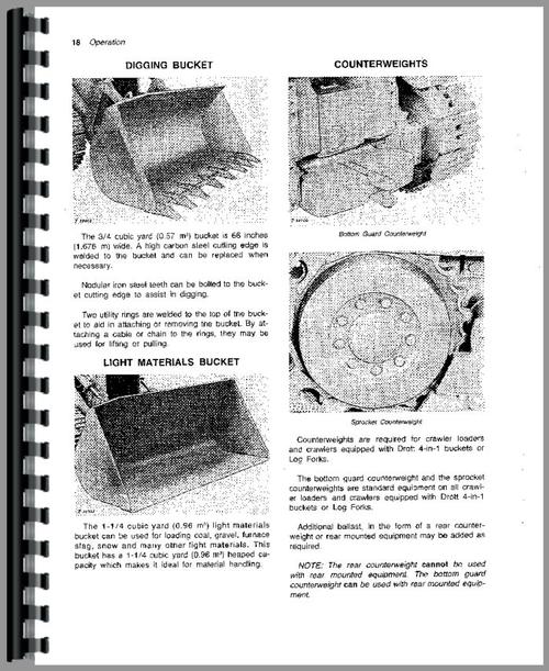 Operators Manual for John Deere 350B Crawler Sample Page From Manual
