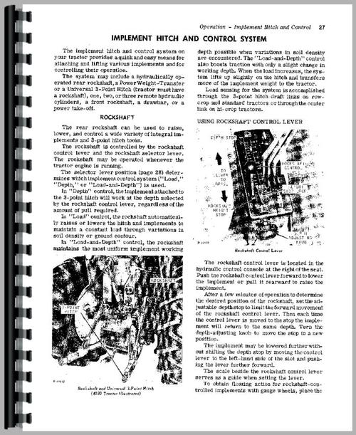 Operators Manual for John Deere 4000 Tractor Sample Page From Manual