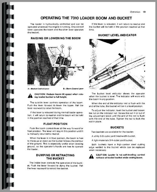 Operators Manual for John Deere 401 Industrial Tractor Sample Page From Manual