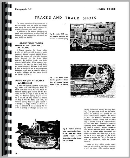 Service Manual for John Deere 40C Crawler Sample Page From Manual