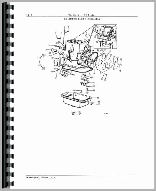 Parts Manual for John Deere 40H Tractor Sample Page From Manual