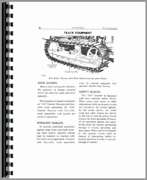 Operators Manual for John Deere 420 Crawler Sample Page From Manual