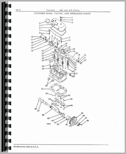 Parts Manual for John Deere 420 Tractor Sample Page From Manual