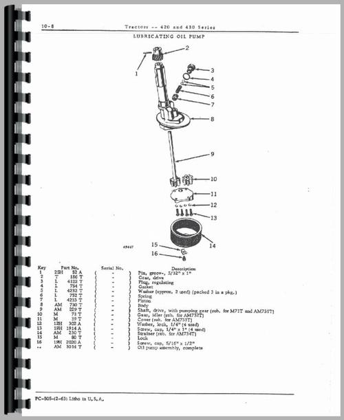Parts Manual for John Deere 430C Crawler Sample Page From Manual