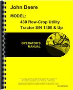 Operators Manual for John Deere 430U Industrial Tractor