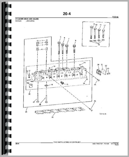 Parts Manual for John Deere 4430 Tractor Sample Page From Manual