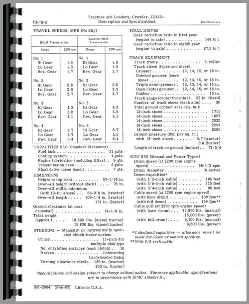 Service Manual for John Deere 450 Crawler Sample Page From Manual