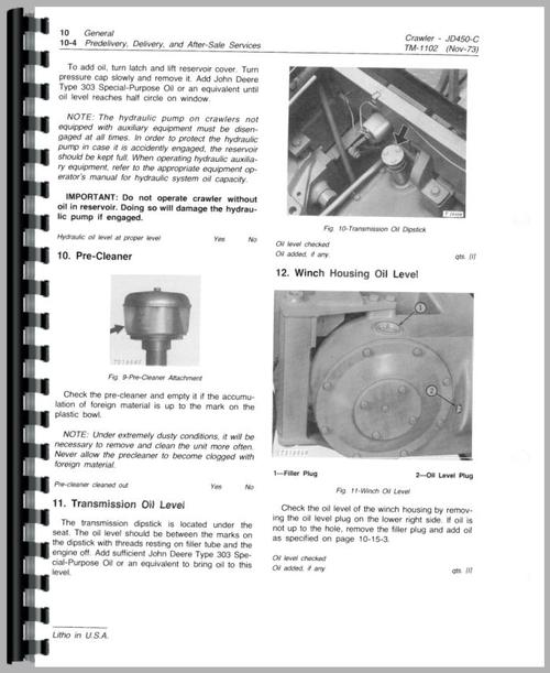Service Manual for John Deere 450C Crawler Sample Page From Manual