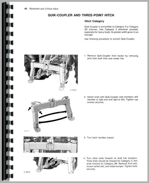 Operators Manual for John Deere 4640 Tractor Sample Page From Manual