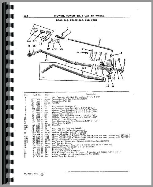 Parts Manual for John Deere 5 Sickle Bar Mower Sample Page From Manual