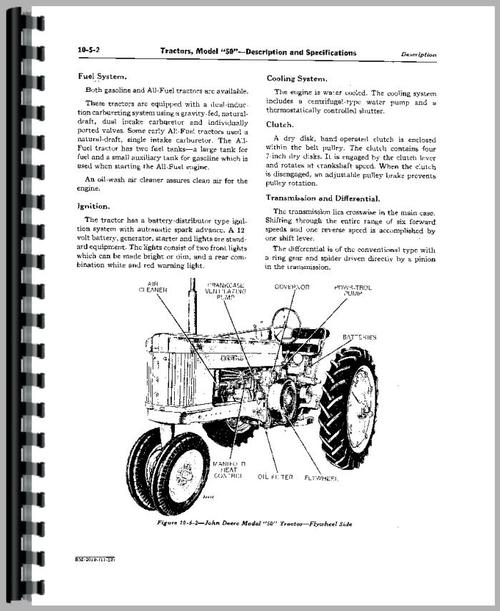 Service Manual for John Deere 50 Tractor Sample Page From Manual