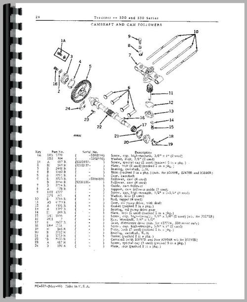 Parts Manual for John Deere 530 Tractor Sample Page From Manual