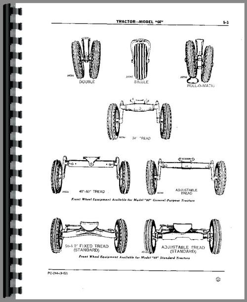 Parts Manual for John Deere 60 Tractor Sample Page From Manual