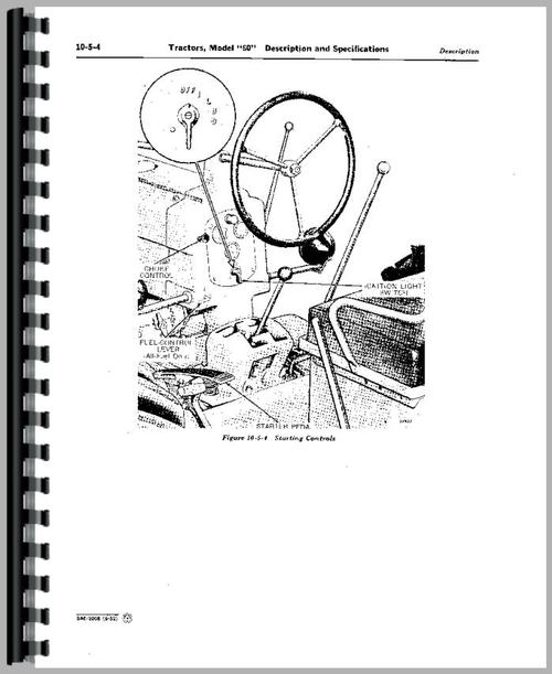 Service Manual for John Deere 60 Tractor Sample Page From Manual