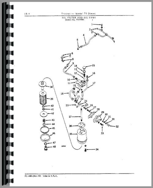 Parts Manual for John Deere 70 Tractor Sample Page From Manual