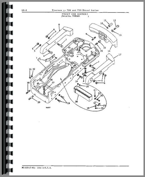 Parts Manual for John Deere 730 Tractor Sample Page From Manual