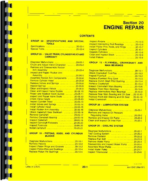Service Manual for John Deere 750 Tractor Sample Page From Manual