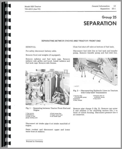 Service Manual for John Deere 820 Tractor Sample Page From Manual