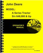 Operators Manual for John Deere A Tractor