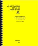 Operators Manual for John Deere AO Tractor