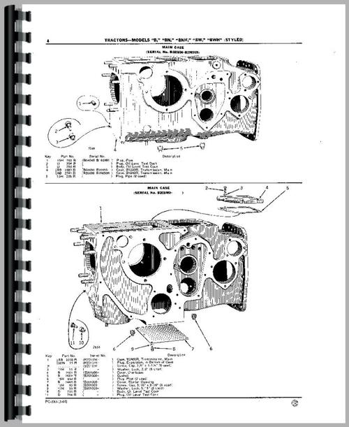 Parts Manual for John Deere BNH Tractor Sample Page From Manual