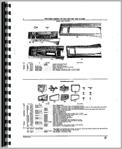 Parts Manual for John Deere BW Tractor Sample Page From Manual