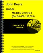 Operators Manual for John Deere D Tractor