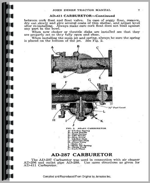 Service Manual for John Deere E Tractor Sample Page From Manual