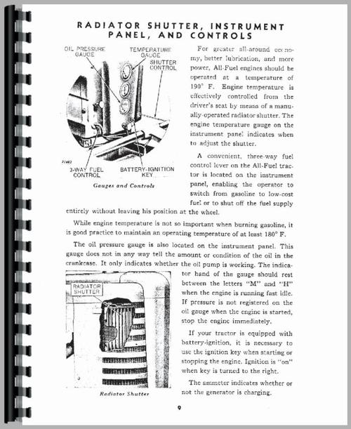 Operators Manual for John Deere G Tractor Sample Page From Manual