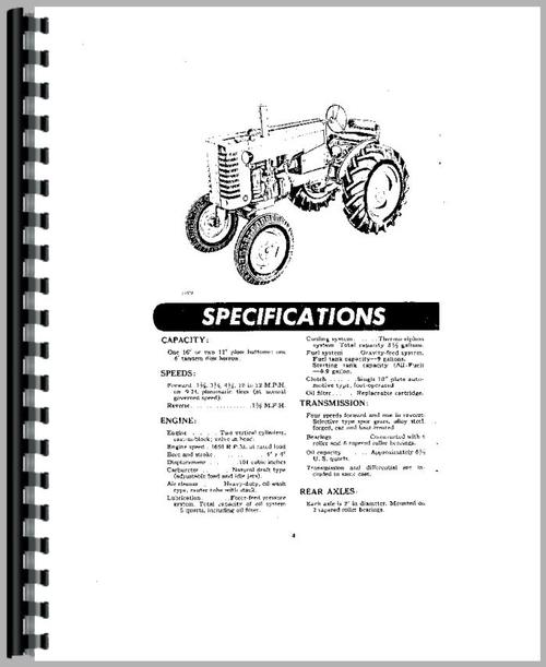 Operators Manual for John Deere M Tractor Sample Page From Manual