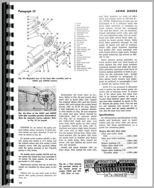 Service Manual for John Deere MC Crawler Sample Page From Manual