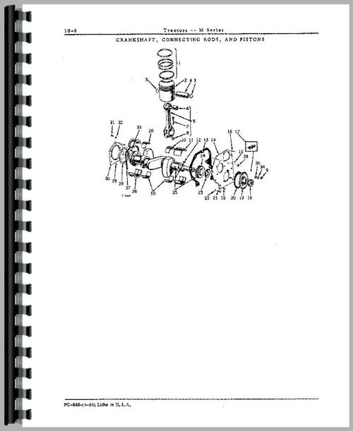 Parts Manual for John Deere MI Tractor Sample Page From Manual